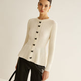 Fiyonk Dekorlu Fırfırlı Örgü Üst