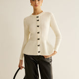 Fiyonk Dekorlu Fırfırlı Örgü Üst