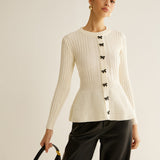 Fiyonk Dekorlu Fırfırlı Örgü Üst