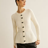 Fiyonk Dekorlu Fırfırlı Örgü Üst