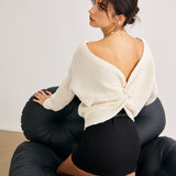 Düz Düğümlü Tasarım Örgü Üst