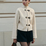 Elegance Ekru Kısa Kaban