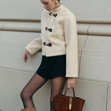 Elegance Ekru Kısa Kaban