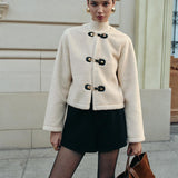 Elegance Ekru Kısa Kaban