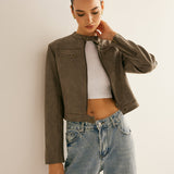 Boheme Düğme Yakalı Fermuarlı Ceket