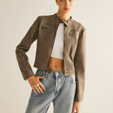 Boheme Düğme Yakalı Fermuarlı Ceket