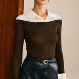 Gömlek Detaylı Triko Kazak