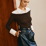 Gömlek Detaylı Triko Kazak