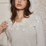 Çiçek Desenli Triko Üst