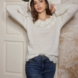 Çiçek Desenli Triko Üst