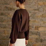 Tek Altın Tokalı Triko Hırka