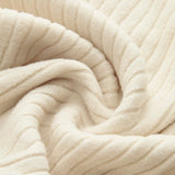 Bej V Yaka Ribana Detaylı Triko Bluz