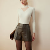 Şık Şeffaf Zarafetli Yüksek Yaka Bluz