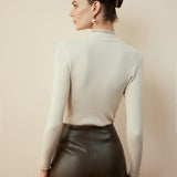 Şık Şeffaf Zarafetli Yüksek Yaka Bluz