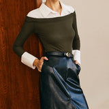 Gömlek Detaylı Triko Kazak