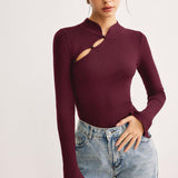 Siyah Asimetrik Kesim Triko Bluz