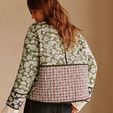 Çiçek Desenli Yeşil Kumaş Ceket