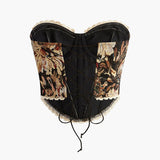 Çiçek Desenli Straplez Korset