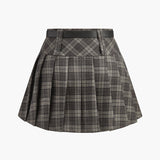 Şık Kareli Fırfırlı Etek ve Şık Kemeri - Mükemmel Bel Ortası Uyumu!