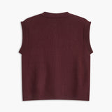 Bisiklet Yaka Metal Düğmeli Kazak Yelek