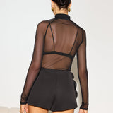 Takma Yaka Şeffaf File Tişört