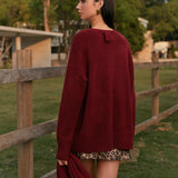 Eşleşen Eşarplı Düz Vardiyalı Kazak