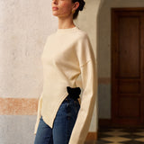 Fiyonk Dekora Yüksek Streç Yırtmaçlı Kazak