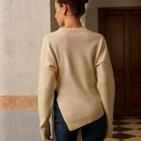 Fiyonk Dekora Yüksek Streç Yırtmaçlı Kazak