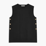 Şık Metal Aksesuarlı Kolsuz Kazak Yeleği