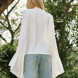 Düğmeli Fırfırlı İnce Bluz