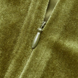 Mock Yaka Kolsuz Kadife Elbise