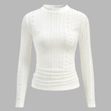 Şık Dik Yaka Yan Fırfırlı Dar Kesim Bluz