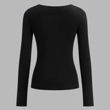 Siyah-Beyaz Kontrast Uzun Kollu Kazak