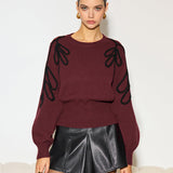 Jakarlı Kınalı Bel Örgü Üst