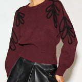 Jakarlı Kınalı Bel Örgü Üst