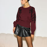 Jakarlı Kınalı Bel Örgü Üst