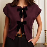 Fiyonk Dekorlu Yırtmaçlı Kazak Yelek