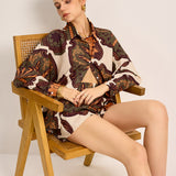 Şık Baskılı Gömlek ve Şort Takımı