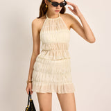 Monica Bağcıklı Mini Etek Üst Set