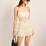 Monica Bağcıklı Mini Etek Üst Set