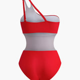 Çarpıcı Kesik Detaylı Kırmızı Tek Parça Mayo