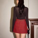 Jakarlı Bölmeli Tüvit Etek