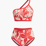 Tropikal Cennet Tek Omuzlu Bikini Takımı