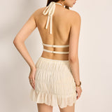 Monica Bağcıklı Mini Etek Üst Set