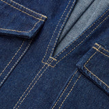 Şık Denim Kısa Takım Cep Detayı