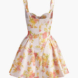 Çiçek Desenli Kolsuz Elbise