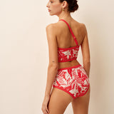 Tropikal Cennet Tek Omuzlu Bikini Takımı