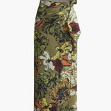 Şık Bağlama Detaylı Cazibeli Çiçek Desenli Sarma Etek