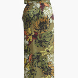 Şık Bağlama Detaylı Cazibeli Çiçek Desenli Sarma Etek