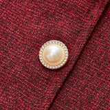 Şık Halter Yaka Üst, Zarif İnci Düğmeli